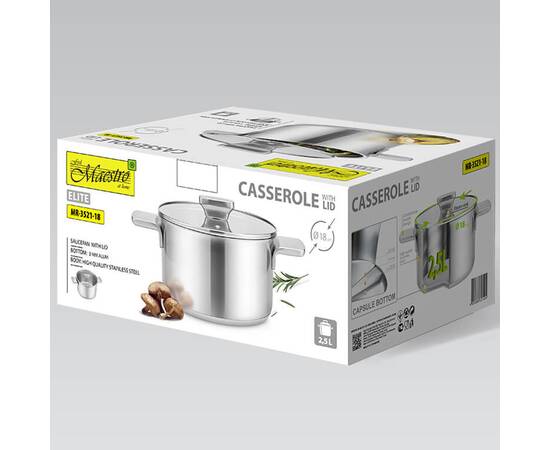 Каструля 18 см, 2,5 л Maestro (MR3521-18), Тип: каструля, Об'єм: 2,5 л, Колір: срібний, зображення 4