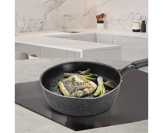 Сотейник Maestro 22 см індукційне дно (MR1213-22), Колір: чорний, Тип: сотейник, Форма: кругла, Діаметр (см): 22, зображення 2