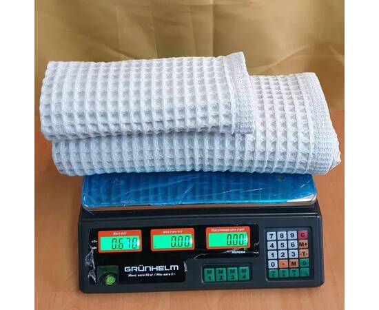 Набор вафельних полотенец 50x80 та 80x160 2шт серый Zeron (20088), Цвет: серый, изображение 3