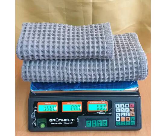 Набор вафельних полотенец 50x80 та 80x160 2шт антрацит Zeron (20089), Цвет: антрацитовый, изображение 3