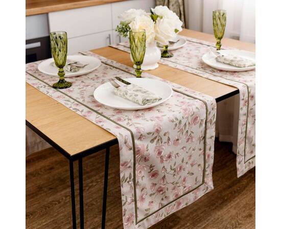 Дорожка 40х160 Тереза квіточки Прованс (034456), Тип: дорожки (раннеры), Цвет: розовый, Форма скатерти: прямоугольная, Размер: 40x160, изображение 3