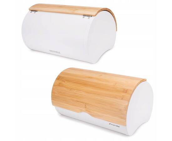 Хлібниця біла 35,5x21,5x19,5 см з трьома ємностями для зберігання Kamille (1121), зображення 4