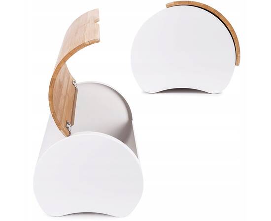 Хлібниця біла 35,5x21,5x19,5 см з трьома ємностями для зберігання Kamille (1121), зображення 5