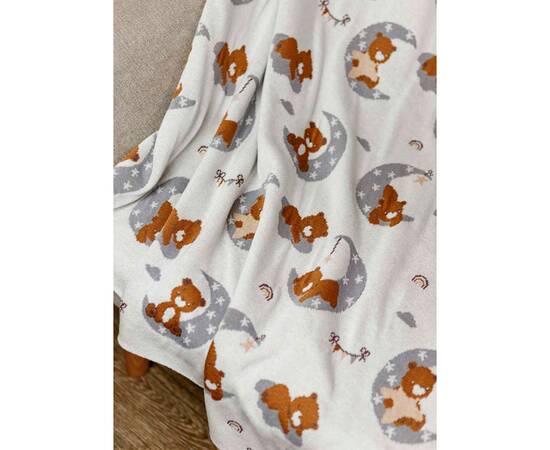 Плед 90х100 Тедді на місяці Прованс (033719), Основний колір: сірий, Розмір: 90x100, зображення 2