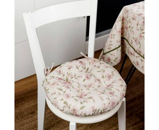 Подушка на стілець D-40 Тереза квіточки, Прованс (034529), Колір: рожевий, Розмір: Ø 40, зображення 2