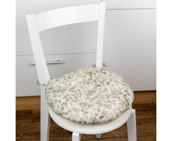 Подушка на стілець D-40 Тереза листочки Прованс (034533), Колір: зелений, Розмір: Ø 40, зображення 2