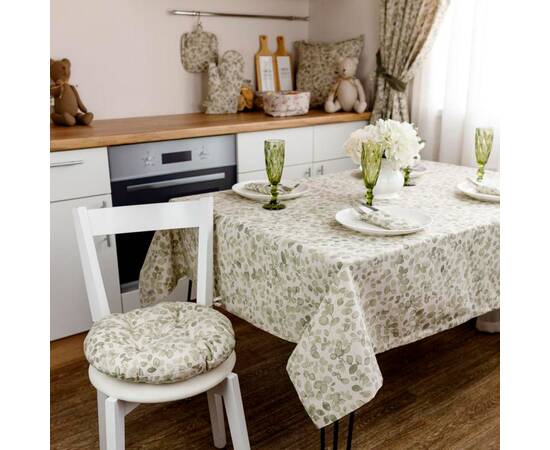 Подушка на стілець D-40 Тереза листочки Прованс (034533), Колір: зелений, Розмір: Ø 40, зображення 3