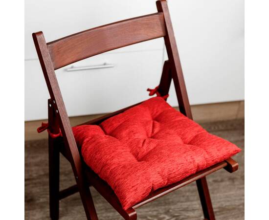 Подушка на стілець 40х40 CHENILLA червона Прованс (034853), Колір: червоний, Розмір: 40x40, зображення 2