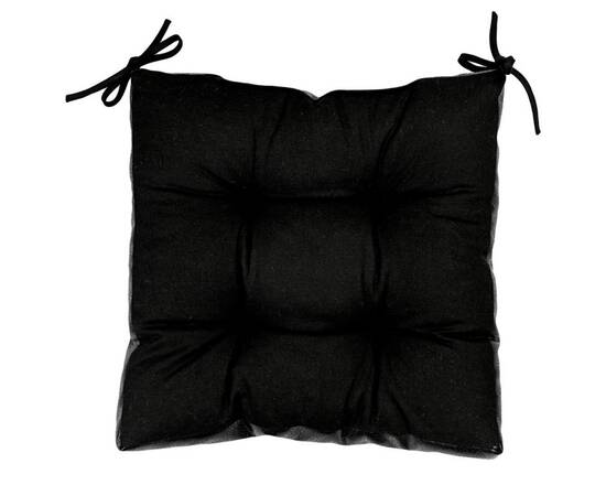 Подушка на стілець 40х40 чорна з екошкіри Прованс (034075), Колір: чорний, Розмір: 40x40, зображення 2