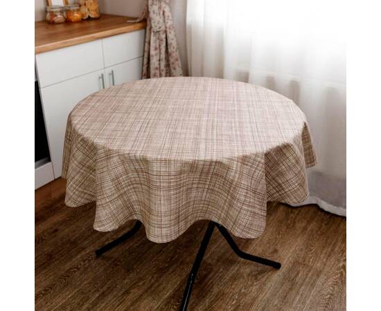 Скатерть круглая D-136 Тереза Клітинка Прованс (034551), Тип: скатерти, Цвет: коричневый, Форма скатерти: круглая, Размер: Ø136, изображение 3