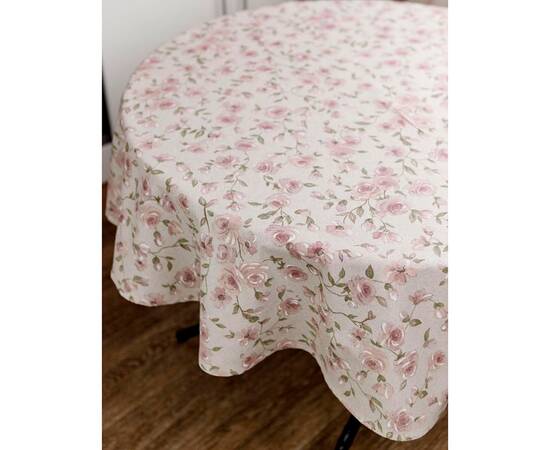 Скатертина кругла D-180 Тереза Квіточки Прованс (034502), Тип: скатертини, Основний колір: рожевий, Форма скатертини: кругла, Розмір: Ø180, зображення 2