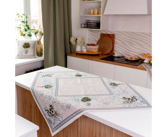 Скатертина 136х136 Афіни Прованс (35374), Тип: скатертини, Основний колір: блакитний, Форма скатертини: квадратна, Розмір: 136x136, зображення 2