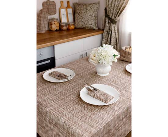 Скатерть 133х180 Тереза Клітинка Прованс (034483), Тип: скатерти, Цвет: коричневый, Форма скатерти: прямоугольная, Размер: 133x180, изображение 3
