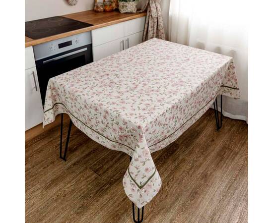 Скатерть с кантом 133х300 Тереза Квіточки Прованс (034500), Тип: скатерти, Цвет: розовый, Форма скатерти: прямоугольная, Размер: 133x300, изображение 2