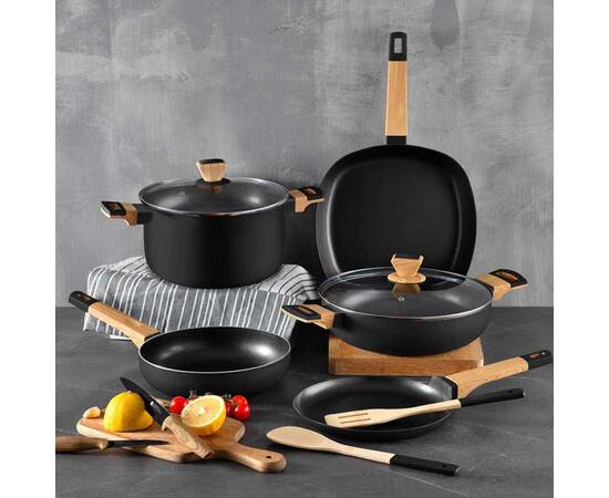 Каструля з кришкою Bergner Earth black 24 см 4.3 л (BG-32036-BK), Тип: каструля, Об'єм: 4,3 л, Колір: чорний, зображення 4