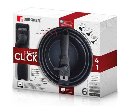 Набор ковшей со съемной ручкой Bergner Click & cook, 1.5/2.1/3 л (BG-32293-MM), изображение 5