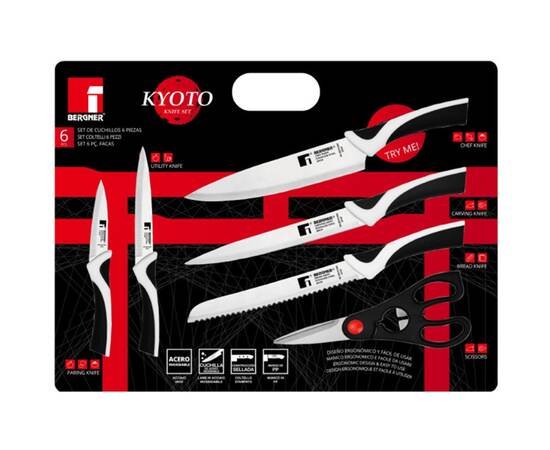 Набор ножей с ножницами Bergner Kyoto, 6 предмета (BG-39319-MM), изображение 2