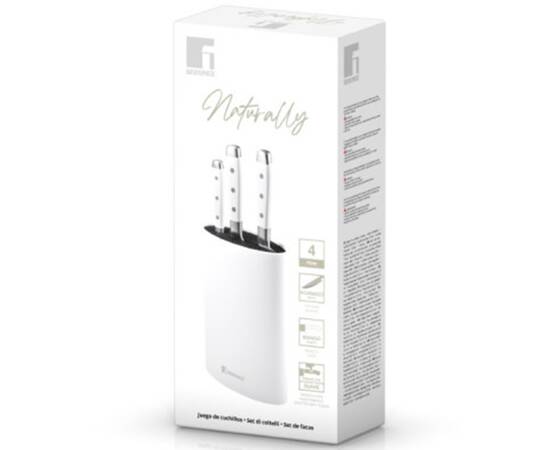 Набір ножів з підставкою Bergner Naturally 4 предмети (BG-41051-WH), зображення 5