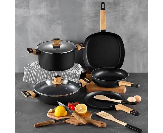 Набір посуду Bergner Earth black 7 предметів (BG-34630-BK), зображення 2