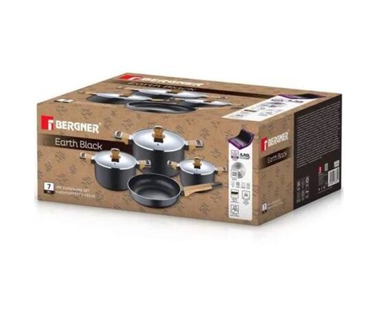 Набір посуду Bergner Earth black 7 предметів (BG-34630-BK), зображення 3