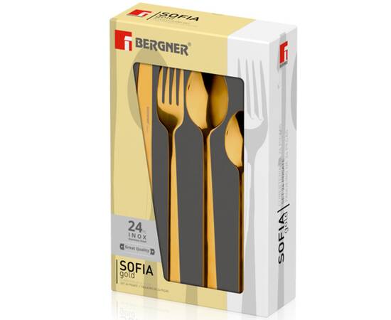 Набір столових приладів Bergner Sofia gold, 24 предмети (BG-45143-GD), зображення 3