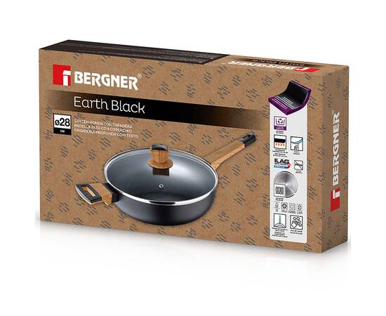 Сотейник с крышкой Bergner Earth black 28 см (BG-34628-BK), изображение 2