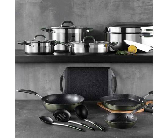 Вок Bergner Midnight 28 см (BG-30129-GR), зображення 6