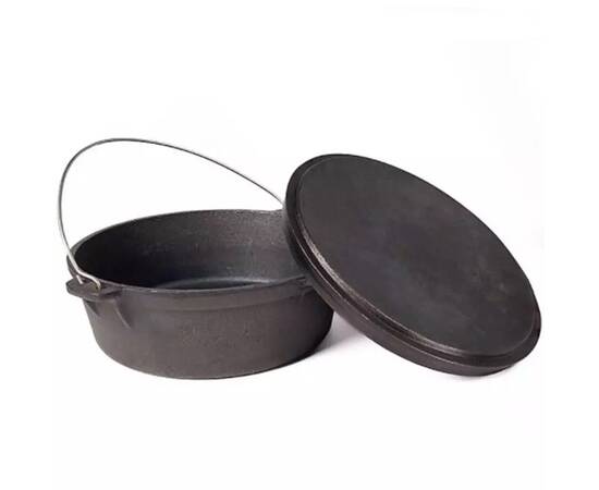 Казан чавунний 6 л з литою кришкою БІОЛ (КС06), Об’єм казана: 6 л, Наявність кришки: з чавунною кришкою, зображення 2