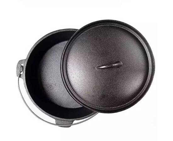 Казан чавунний 6 л з литою кришкою БІОЛ (КС06), Об’єм казана: 6 л, Наявність кришки: з чавунною кришкою, зображення 3