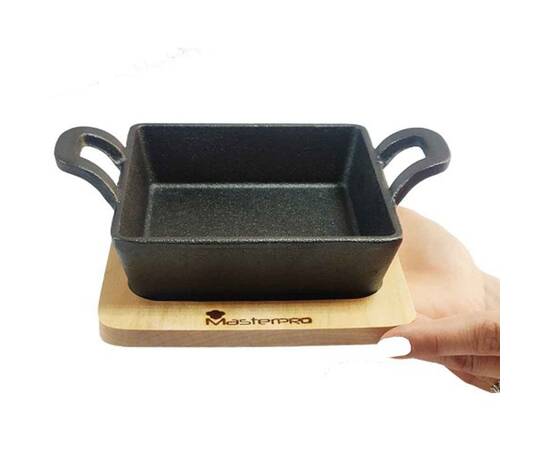Чавунна мініформа з дошкою для сервіровки MasterPro Foodies cook&share, 12.6x18.5 см (BGMP-3805-4), зображення 2