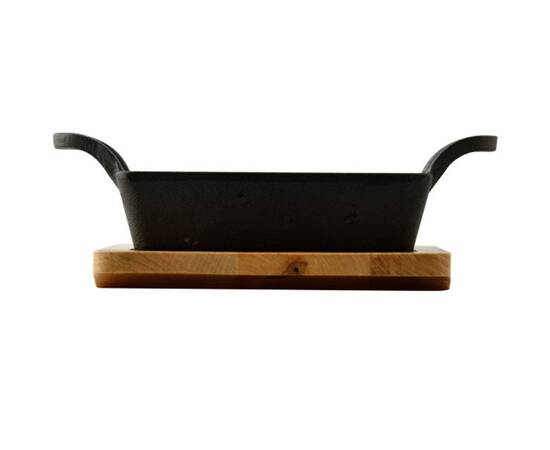 Чугунная миниформа с сервировочной доской MasterPro Foodies cook&share, 12.6x18.5 см (BGMP-3805-EM), изображение 2