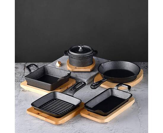 Чавунна мініформа з дошкою для сервіровки MasterPro Foodies cook&share, 17х10 см (BGMP-3807-4), зображення 4