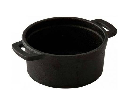 Каструля чавунна з кришкою міні з дошкою для сервіровки MasterPro Foodies cook&share, 10 см 0.16 л (BGMP-3804-4), зображення 2