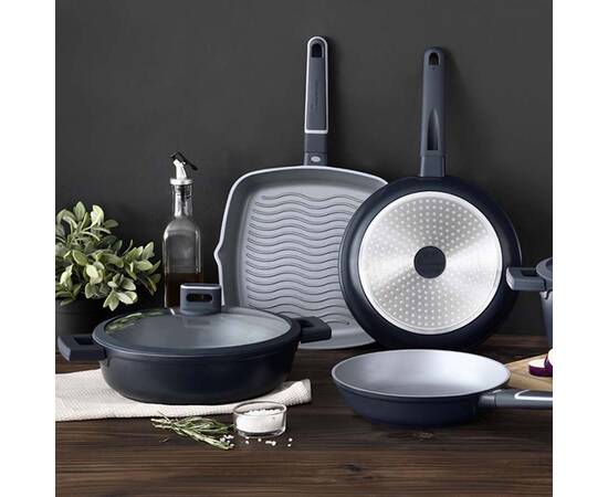 Каструля з кришкою MasterPro Indigo, 24 см (BGMP-7979), Тип: каструля, Об'єм: 4,7 л, Колір: чорний, зображення 4