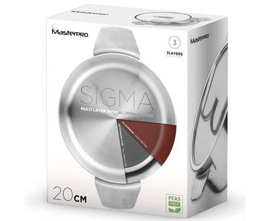Кастрюля с крышкой MasterPro Sigma, 2.9 л (BGMP-1665-MM), Тип: кастрюля, Объем: 2,9 л, Цвет: серебряный, изображение 6