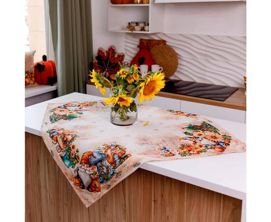 Скатертина 135х350 гобеленова Гарбузові гноми Прованс (036250), Тип: скатертини, Основний колір: помаранчевий, Форма скатертини: прямокутна, Розмір: 135x350, зображення 4