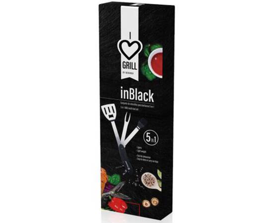 Набір кухонних аксесуарів для барбекю Bergner In black, 5 в 1 (BG-3338), зображення 3