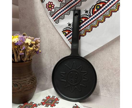 Сковорода для оладок 18 см Сонце з антипригарним покриттям індукційна Kamille (4217), зображення 2