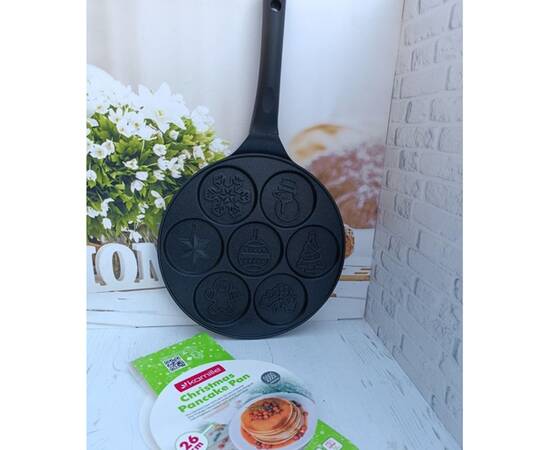 Сковорода для оладий 26 см Рождественская с антипригарным покрытием индукционная Kamille (4210), изображение 2