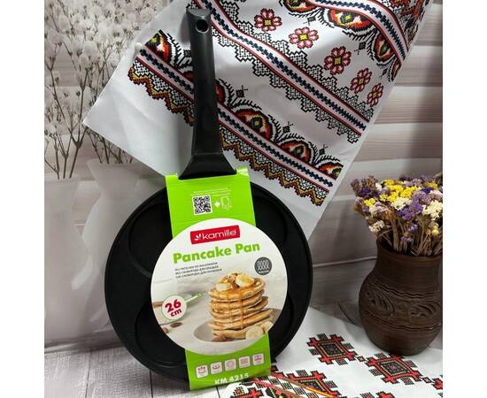 Сковорода для оладок 26 см з антипригарним індукційним покриттям Kamille (4215), зображення 3