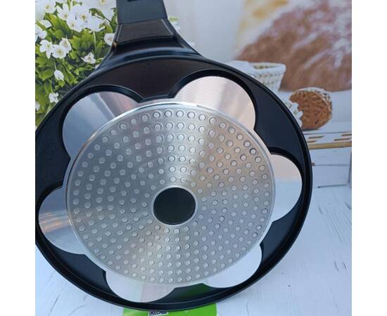 Сковорода для оладок 26 см Посмішки з антипригарним покриттям індукційна Kamille (4211), зображення 2