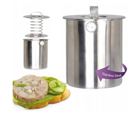 Шинківниця з нержавіючої сталі з термометром 2,5 л Kamille (6513), зображення 3