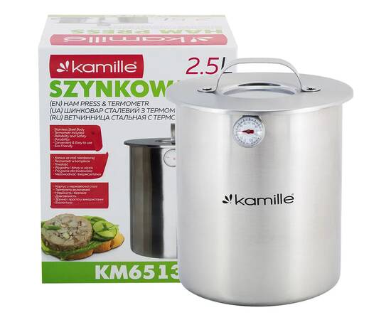 Шинківниця з нержавіючої сталі з термометром 2,5 л Kamille (6513), зображення 4