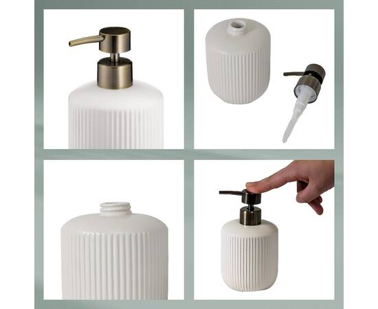 Дозатор для рідкого мила KELA Adele білий 400 мл (23732), зображення 3