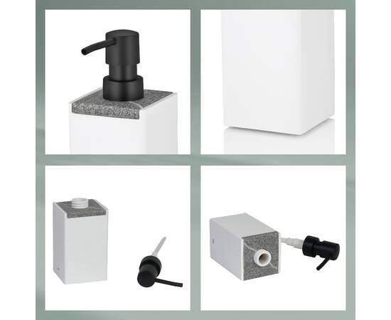 Дозатор для рідкого мила KELA Cube білий 300 мл (23694), зображення 3