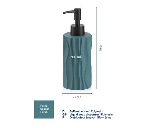 Дозатор для рідкого мила KELA Merida бірюзовий 200 мл (23774), зображення 2