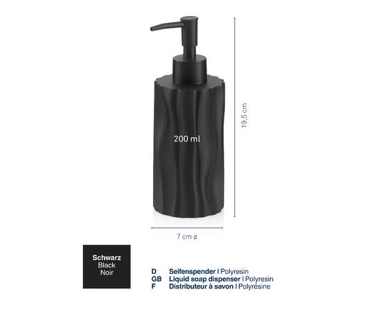 Дозатор для рідкого мила KELA Merida чорний 200 мл (23766), зображення 2