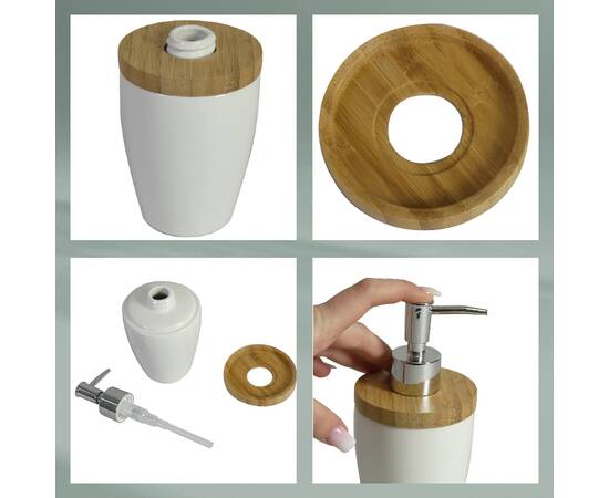 Дозатор для рідкого мила KELA Natura білий 350 мл (18596), зображення 3