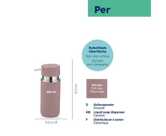 Дозатор для рідкого мила KELA Per суха троянда 300 мл (23756), зображення 2