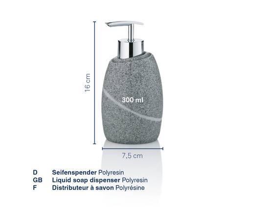 Дозатор для рідкого мила KELA Talus сірий 300 мл (20257), зображення 2
